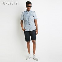  FOREVER 21 男士酸洗牛仔短袖衬衫