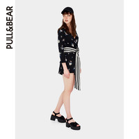 PULL＆BEAR 11609311 女士结饰黑色厚底凉鞋 