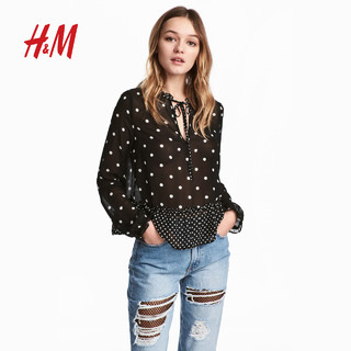 H＆M DIVIDED 0614889 雪纺衬衫女长袖