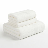 ZHONGGUOJIE 中国结 竹纤维毛巾浴巾三件套 白色