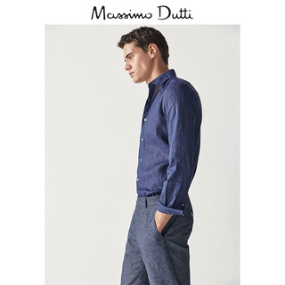  Massimo Dutti  00161478400 男士修身亚麻衬衫