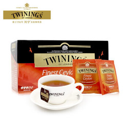 英国川宁(TWININGS) 茶叶 红茶 精品锡兰红茶 进口茶叶 下午茶 袋泡茶包 2g*25包 *3件