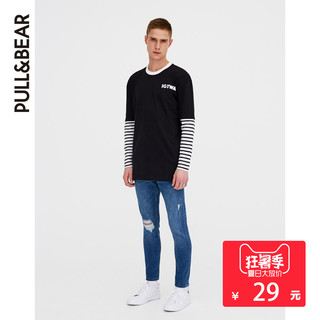 PULL&BEAR 05241702 男士拼接T恤