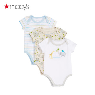  Macy's First Impressions 婴儿连体衣3件套 浅蓝色小象