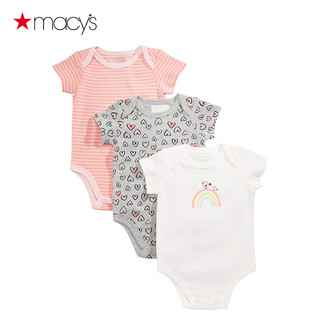  Macy's First Impressions 婴儿连体衣3件套 浅蓝色小象
