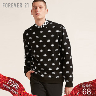 FOREVER 21 00246294 男士大象图案圆领卫衣