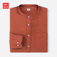  UNIQLO 优衣库 406591 男士斜纹立领衬衫 