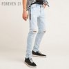 FOREVER 21 男士破洞小脚牛仔裤