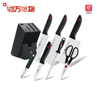 ZWILLING 双立人 POINT 家用刀具6件套不锈钢切菜刀剁骨刀蔬菜刀剪刀全套厨房刀具组合