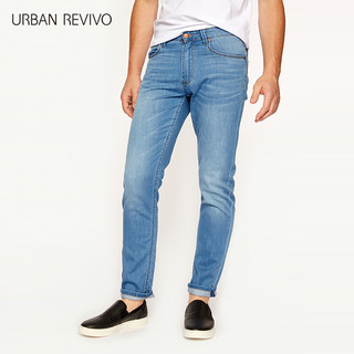 URBAN REVIVO MF21SBKN2002 男士磨白牛仔裤