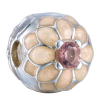 PANDORA 潘多拉 盛开的大丽菊 925银+珐琅固定夹 791828NBP饰品串珠 