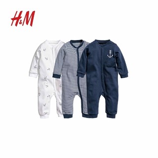H＆M HM0342345  婴儿连体睡衣3件装