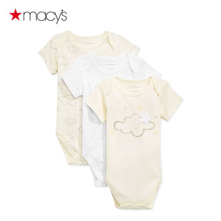  Macy's 婴儿连体衣 3件套 浅黄色