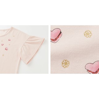  UNIQLO 优衣库 LADUREE 印花T恤 水粉色