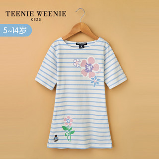 TEENIE WEENIE 维尼熊 TKOM73751A 女童条纹连衣裙 蓝色 105cm