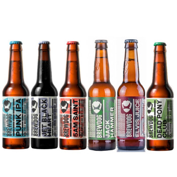 brewdog酿酒狗啤酒精酿狗精酿啤酒330ml6瓶组合随机6种口味各一
