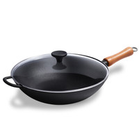 Jill May 铸味 平底铸铁炒锅 玻璃盖 33cm