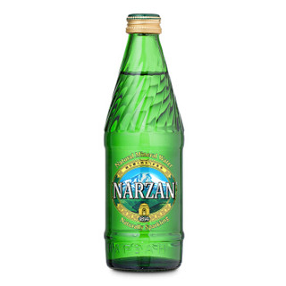 俄罗斯进口 纳尔赞(NARZAN)天然含气矿泉水 (金标)气泡水330ml*20瓶(玻璃瓶)整箱装