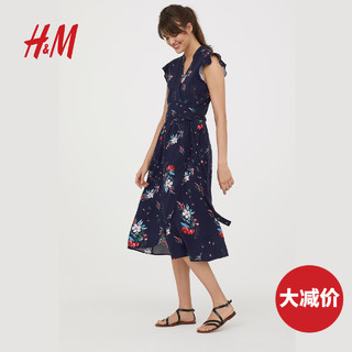 H&M HM0596243 荷叶短袖连衣裙