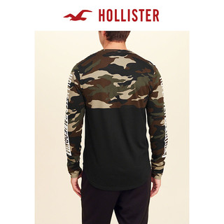 HOLLISTER 男士迷彩拼接T恤