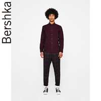 Bershka 巴适卡 06031880122 男士府绸长袖衬衫 