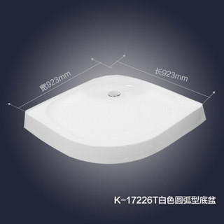 KOHLER 科勒  K-17117T-L-0 白色奥帝安方型标准移门淋浴房