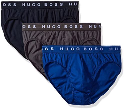 HUGO BOSS 50325381 男士纯棉内裤 3条装 蓝/黑/灰 S