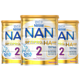 Nestlé 雀巢 NAN 能恩 HA 婴幼儿配方奶粉 2段（6-12个月） 800g*3罐