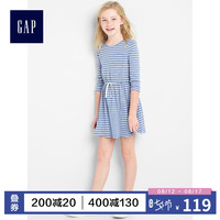 Gap 盖璞 237837 儿童多色纯棉T恤式连衣裙 120cm 蓝灰色