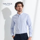 诺帝卡/NAUTICA TAILORED新品男士超细旦舒适条格纹长袖衬衫上班 *2件
