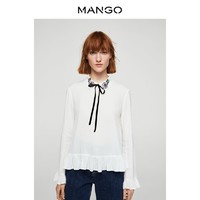 MANGO MANGO 女士蝴蝶结翻领衬衫