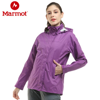 Marmot 土拨鼠 S46200 女款春夏冲锋衣 紫红 XL 