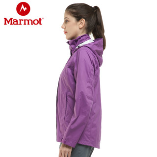 Marmot 土拨鼠 S46200 女款春夏冲锋衣 紫红 XL 