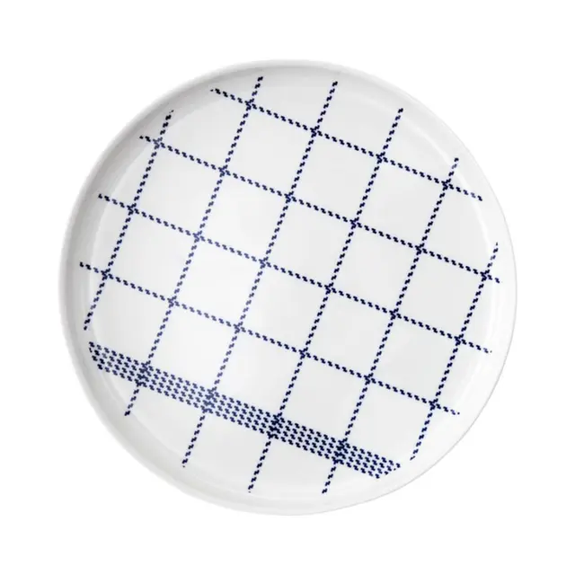 Normann 祖母系列 蓝白拼色格纹大号餐盘
