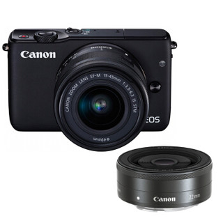  Canon 佳能 EOS M10 （15-45mm f/3.5-6.3+22mm f/2）无反相机套机