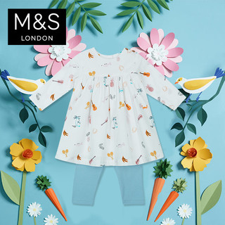 M&S 马莎 女婴连衣裙打底裤套装