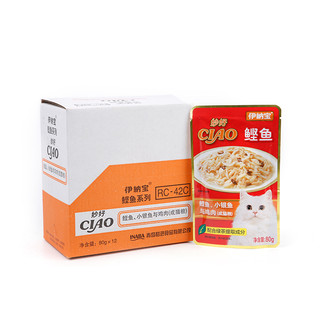 INABA 伊纳宝 妙好鲣鱼小银鱼与鸡肉猫湿粮 80g