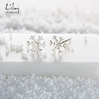 Lily charmed 雪花造型 925银饰耳钉