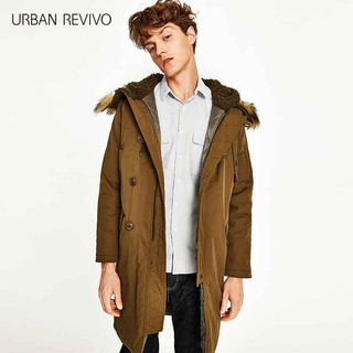 URBAN REVIVO MH46S1JE2000 男士中长款棉外套