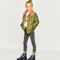 ZARA 女童毛领飞行员夹克