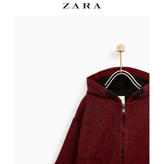  ZARA 童款 深红色连帽外套