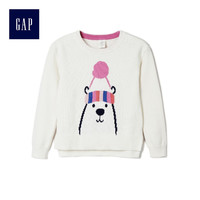 Gap 女婴幼童 趣味动物图案圆领长袖针织衫185426 秋冬新款