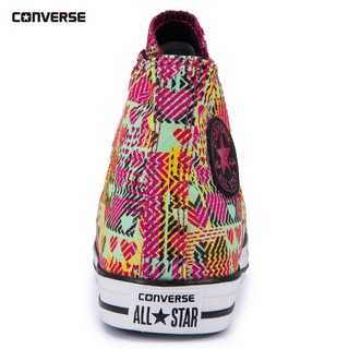 CONVERSE 匡威 男女童时尚印花高帮帆布鞋 粉/黄色 36码