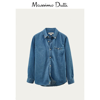 Massimo Dutti  男童 口袋装饰全棉牛仔衬衫 00151663400