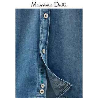 Massimo Dutti  男童 口袋装饰全棉牛仔衬衫 00151663400