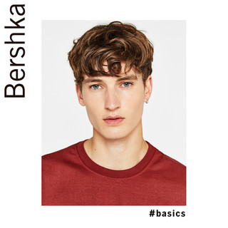 Bershka 07069498701 男士纯色圆领卫衣 