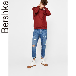 Bershka 07069498701 男士纯色圆领卫衣 