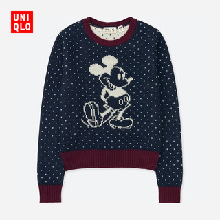  UNIQLO 优衣库 MICKEY STANDS 403537 圆领针织衫 130cm 藏青色