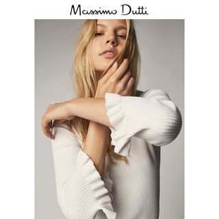 Massimo Dutti 女款荷叶边罗纹针织衫 05610559251