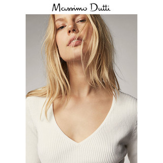 Massimo Dutti 女款荷叶边罗纹针织衫 05610559251